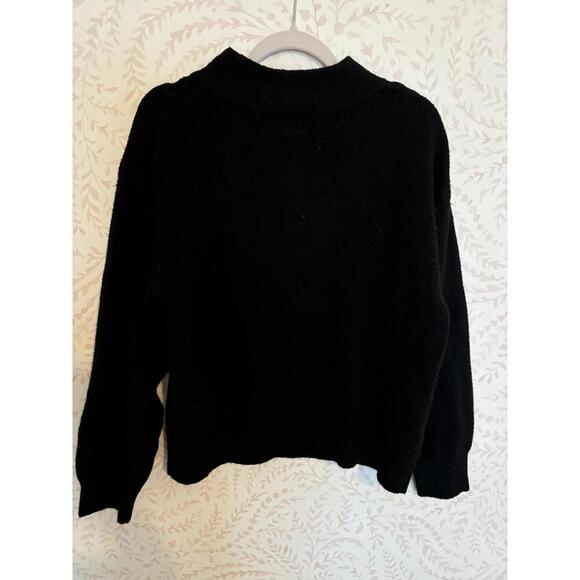 CLOSET CLOSING! LAST CHANCE NWOT A New Day Black Sweater with 'BONJOUR' Graphic - Picture 5 of 6